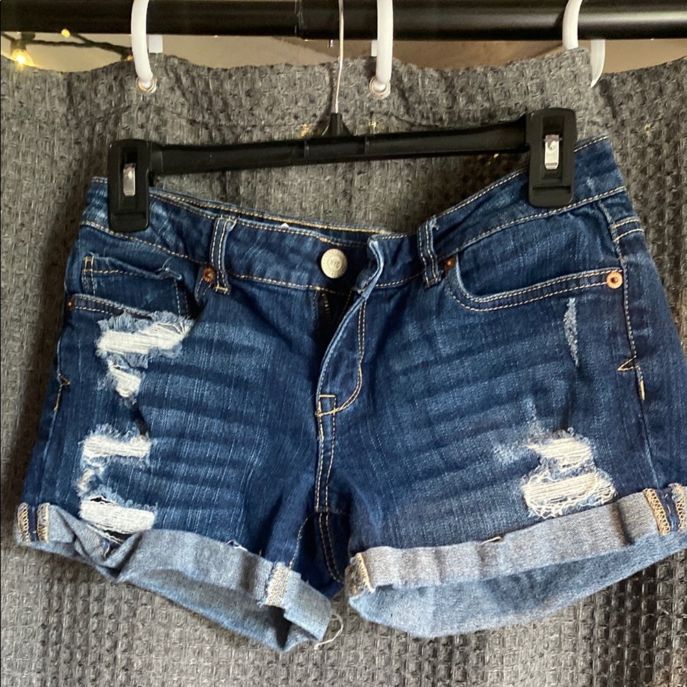 Denim Blue Distressed Women's Shorts